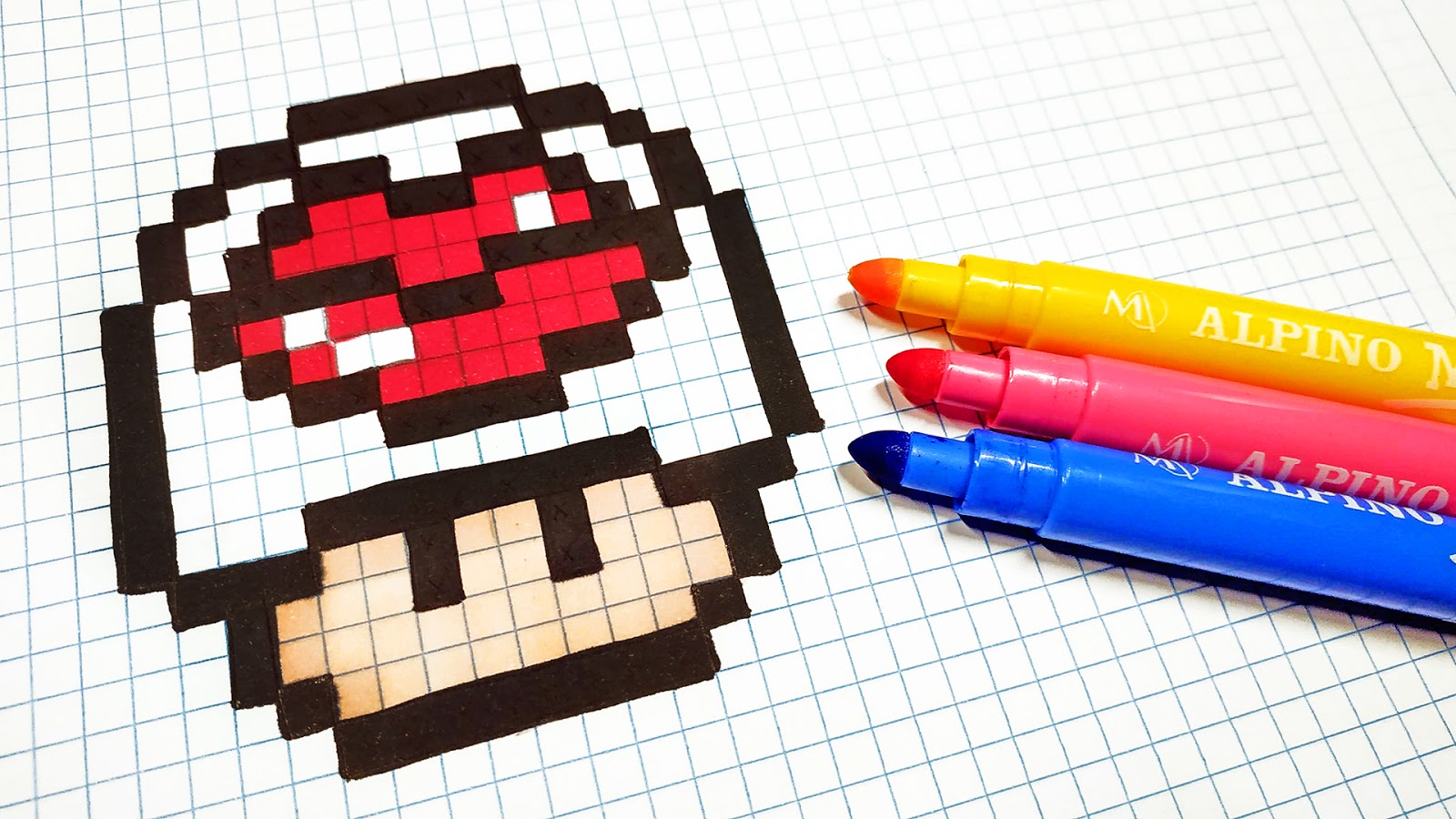 Handmade Pixel Art - How To Draw Kiss Mushroom #pixelart