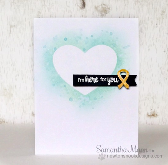 I'm here for you ribbon card by Samantha Mann |  Newton's Support stamp set by Newton's Nook Designs #newtonsnook