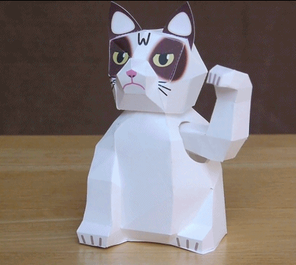 Die Grumpy Cat Winkekatze als DIY Bastelbogen | Aufgabe des Tages: Basteln ( Free Download )