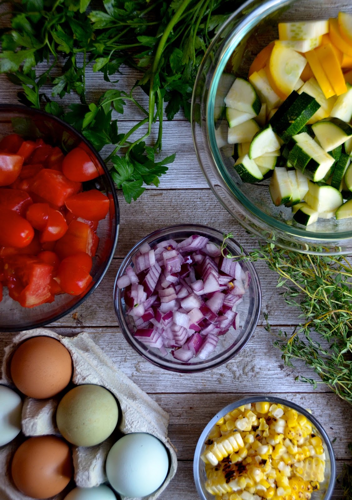 Veggie Stovetop Frittata with Sweet Corn, Tomatoes & Zucchini Always