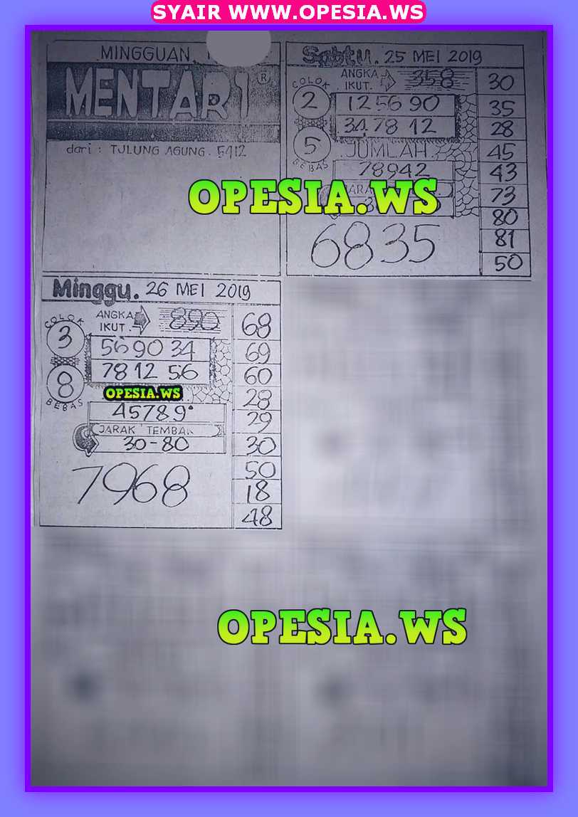 Forum Syair Sgp Minggu 26 Mei 2019 Opesia Official