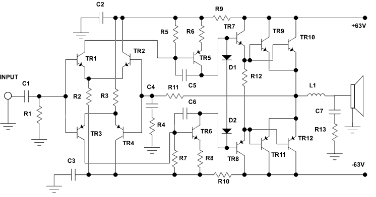 Electronics Circuit Application : 500 Watt Audio Power Amplifier Circuits