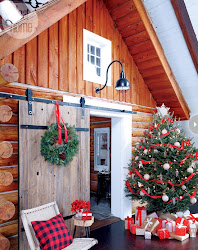 christmas log cabin cozy decorating country cottage interior holiday decor entryway decorations tree warm rustic tour door cabins interiors decoration
