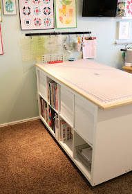 Cutting Table IKEA hack DIY - I would love to have all of that storage!