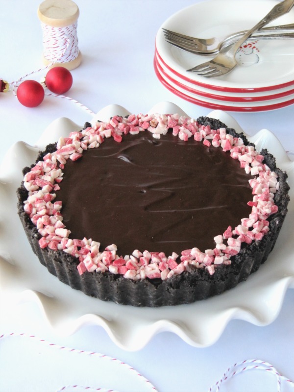 Once Upon A Chocolate Life No Bake Chocolate Peppermint Tart