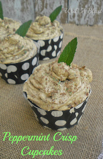 Peppermint Crisp Cupcakes ~ Rich, moist Chocolate Cupcakes, filled with Caramel and a frosting which tastes just like a Peppermint Crisp Tart ! #Cupcakes #PeppermintCrisp #SweetTreats #ChocolateCupcakes www.WithABlast.net