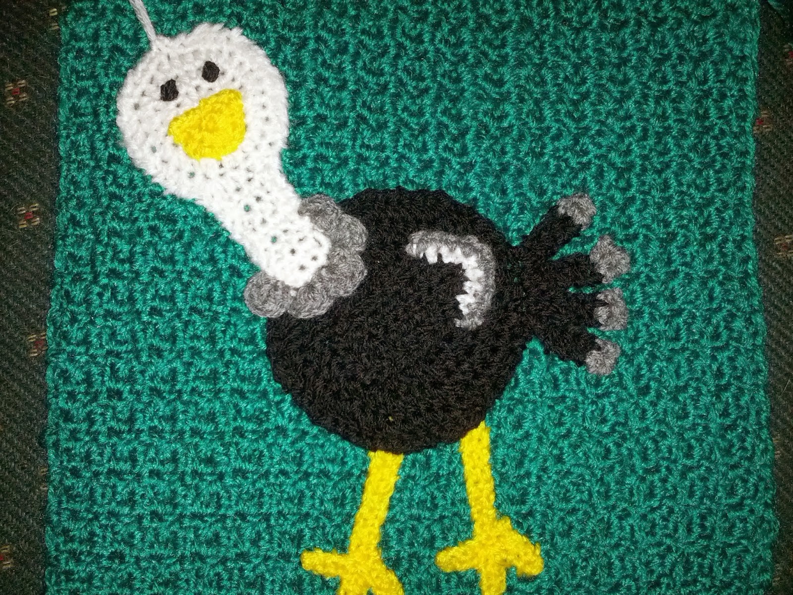 Blooming Lovely WIP Crochet Zoo Blanket Ostrich Applique