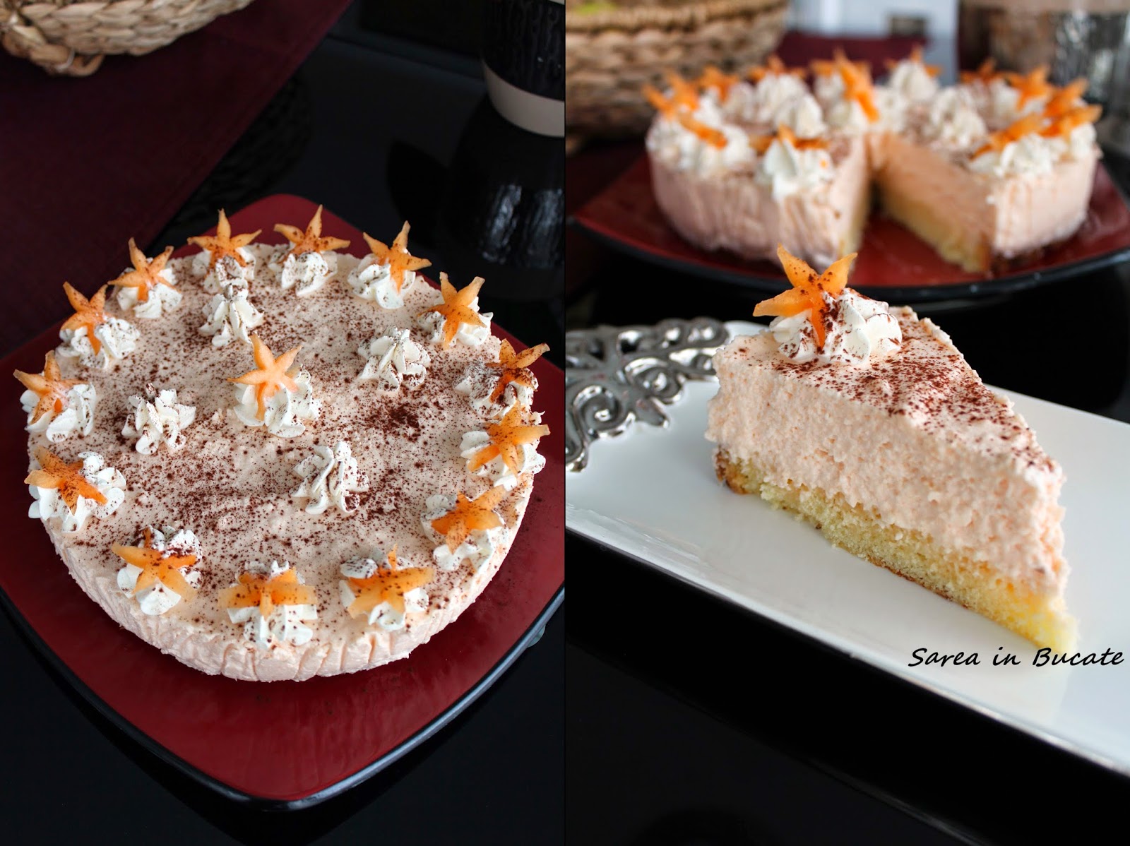 Tort cu mousse de pepene galben/ Melon mousse cake