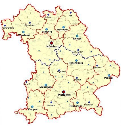 Map of German Province: Map of Bayern Province Map of German Province: Map of Bayern Province