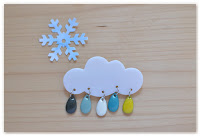 broche nuage et gouttes couleurs soleil d'hiver