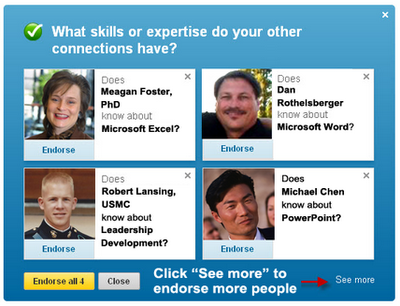 LinkedIn skills endorsements, LinkedIn skills and expertise endorsements,