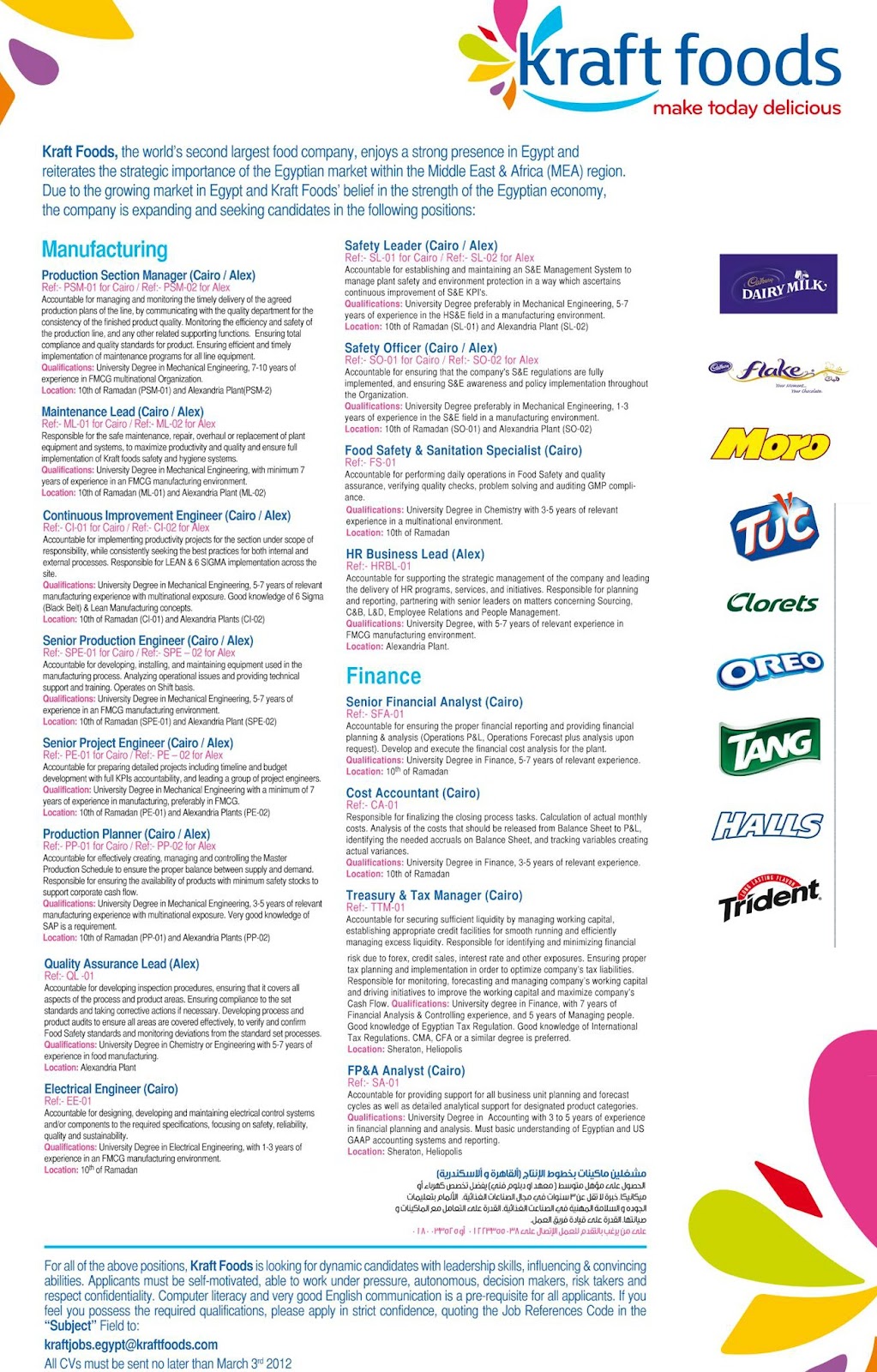 Hire Me Now Kraft Foods Jobs وظائف شركة كرافت فودز