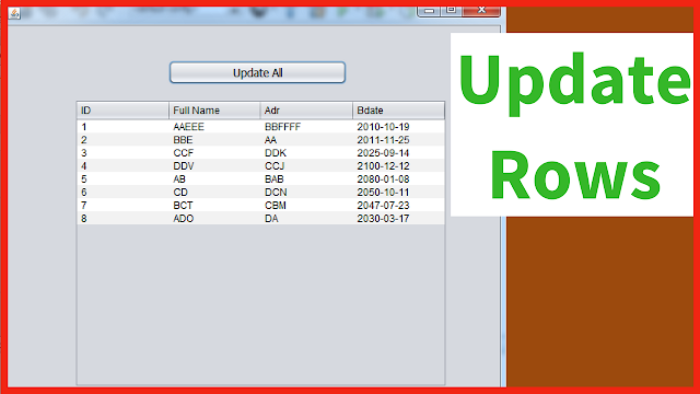 update mysql data using jtable using java update mysql data using jtable in java