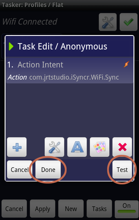 Use iSyncr WiFi with Tasker Studio