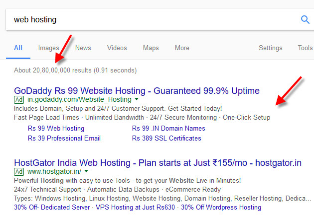 Google search results.