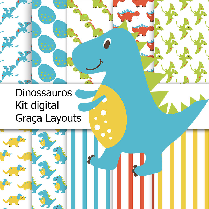 Kit Digital para imprimir dinossauro
