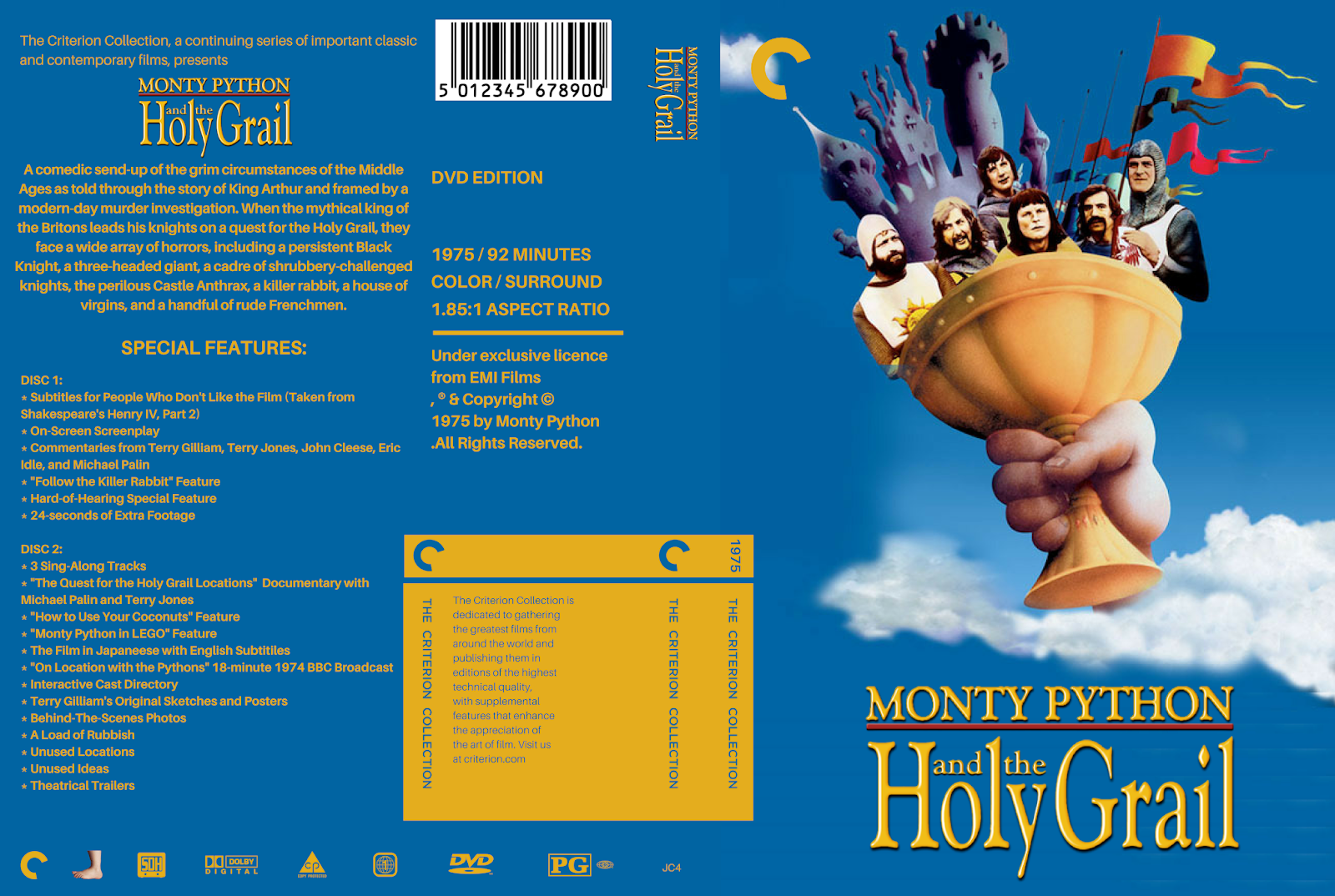 Monty Python and the Holy Grail (1975) Custom Criterion Collection DVD Co.....