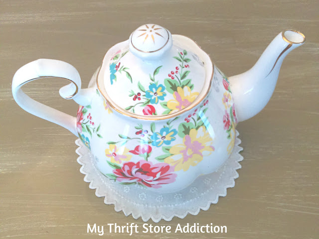 upcycled dollar store teapot fairy garden
