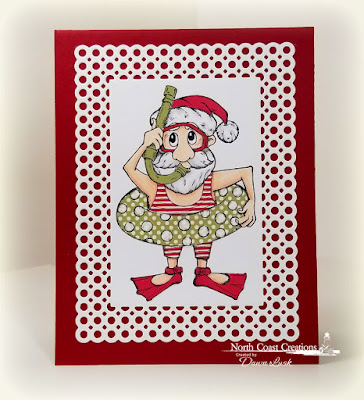 North Coast Creations Stamp: Swimming Santa, Our Daily Bread Designs Paper Collection: Christmas Coordinating 2015, Our Daily Bread Designs Custom Dies: Circle Scalloped Rectangles
