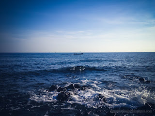 Rural Coastal Panorama With Fishing Boat In The Morning At Umeanyar Village North Bali Indonesia