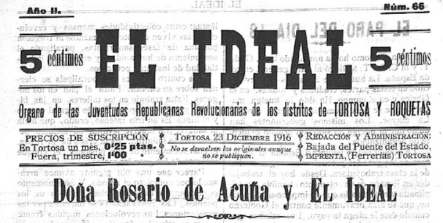 Cabecera de El Ideal, Tortosa, 21-12-1916