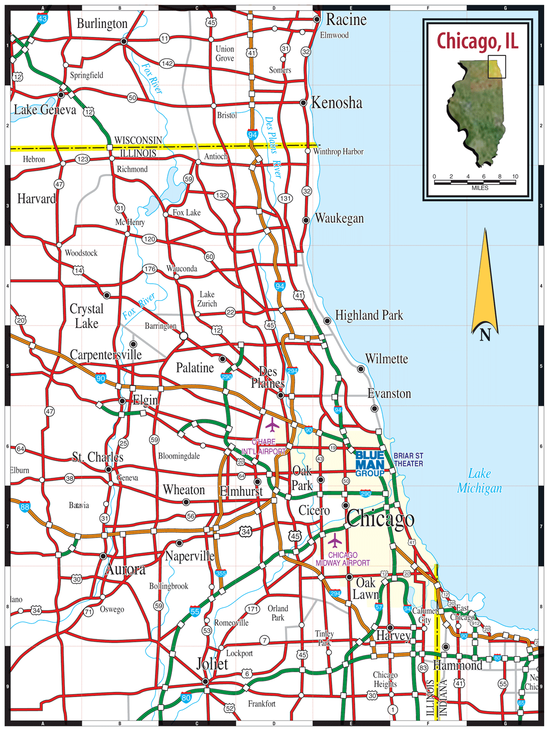 Chicago Area Map 