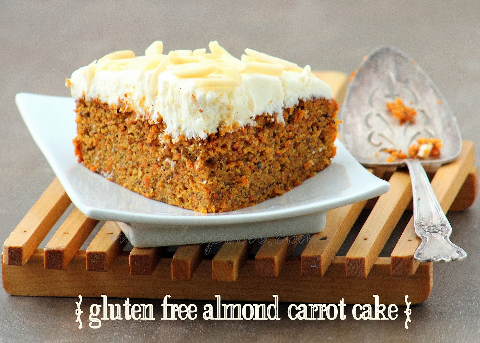 Almond Carrot Cake with Lemon Cream Cheese Frosting (Glutenfree