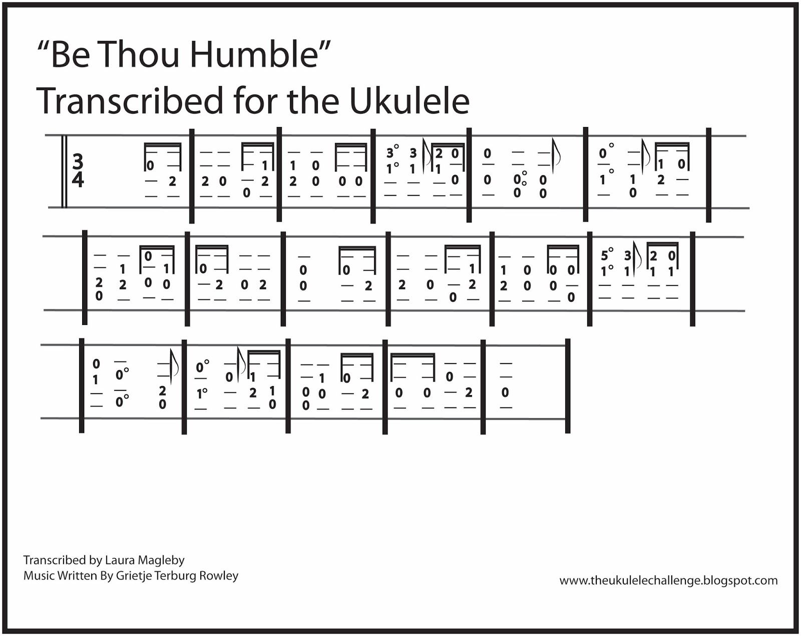 The Ukulele Challenge "Be Thou Humble" for the Ukulele