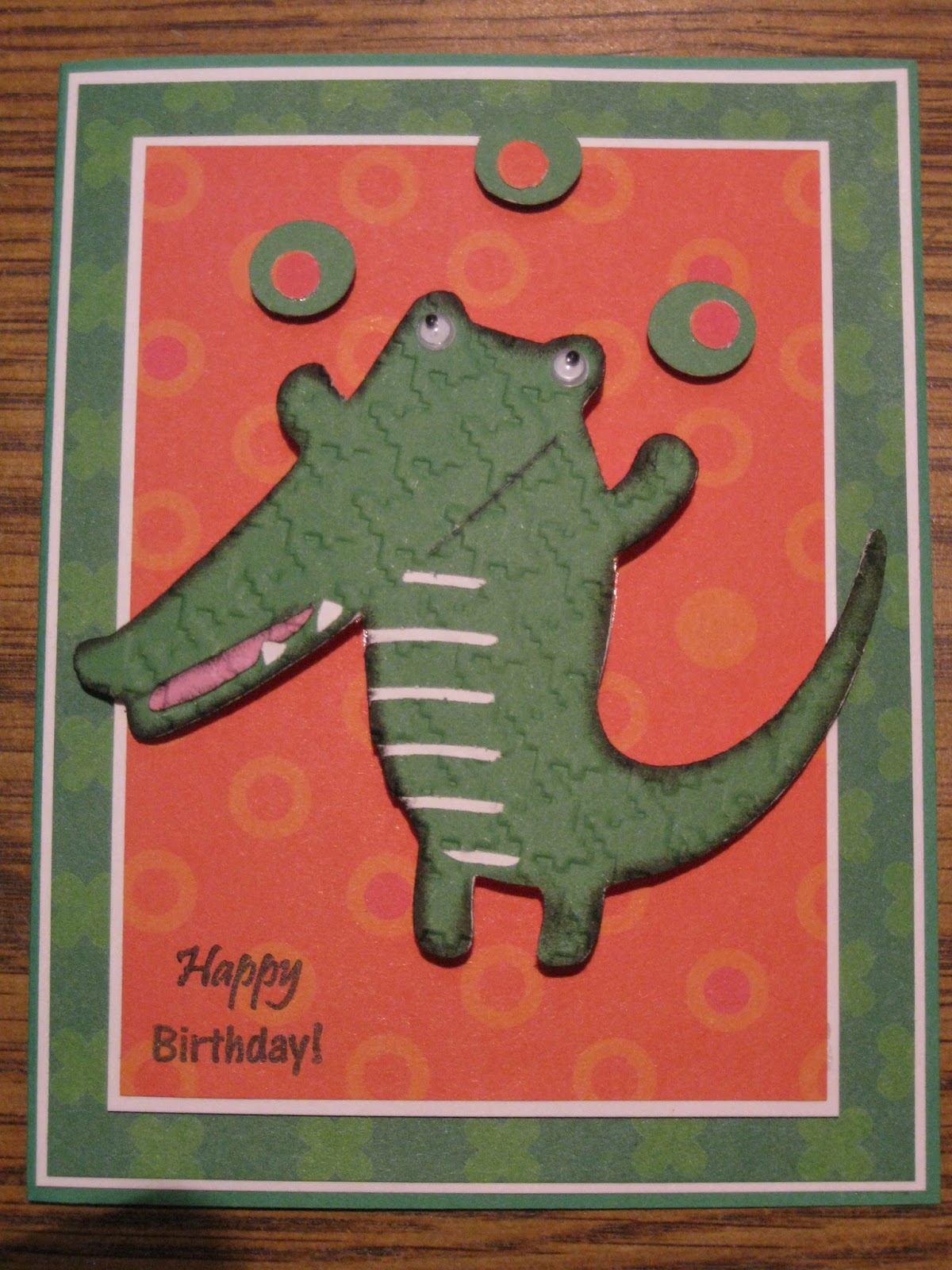 Card Collectanea Juggling Crocodile Birthday Card