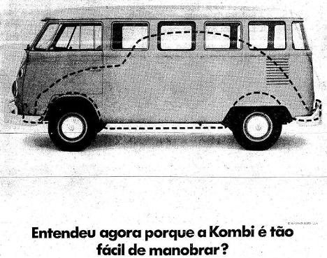 Propaganda da Volkswagen para o ano de 1969 que apresentava quão era grande e potente a Kombi.