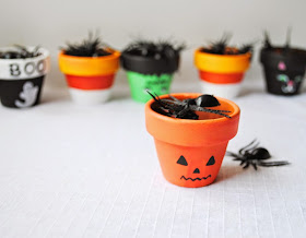 Peachy Cheek: How to make Candy Corn and Halloween Themed Flower Pots