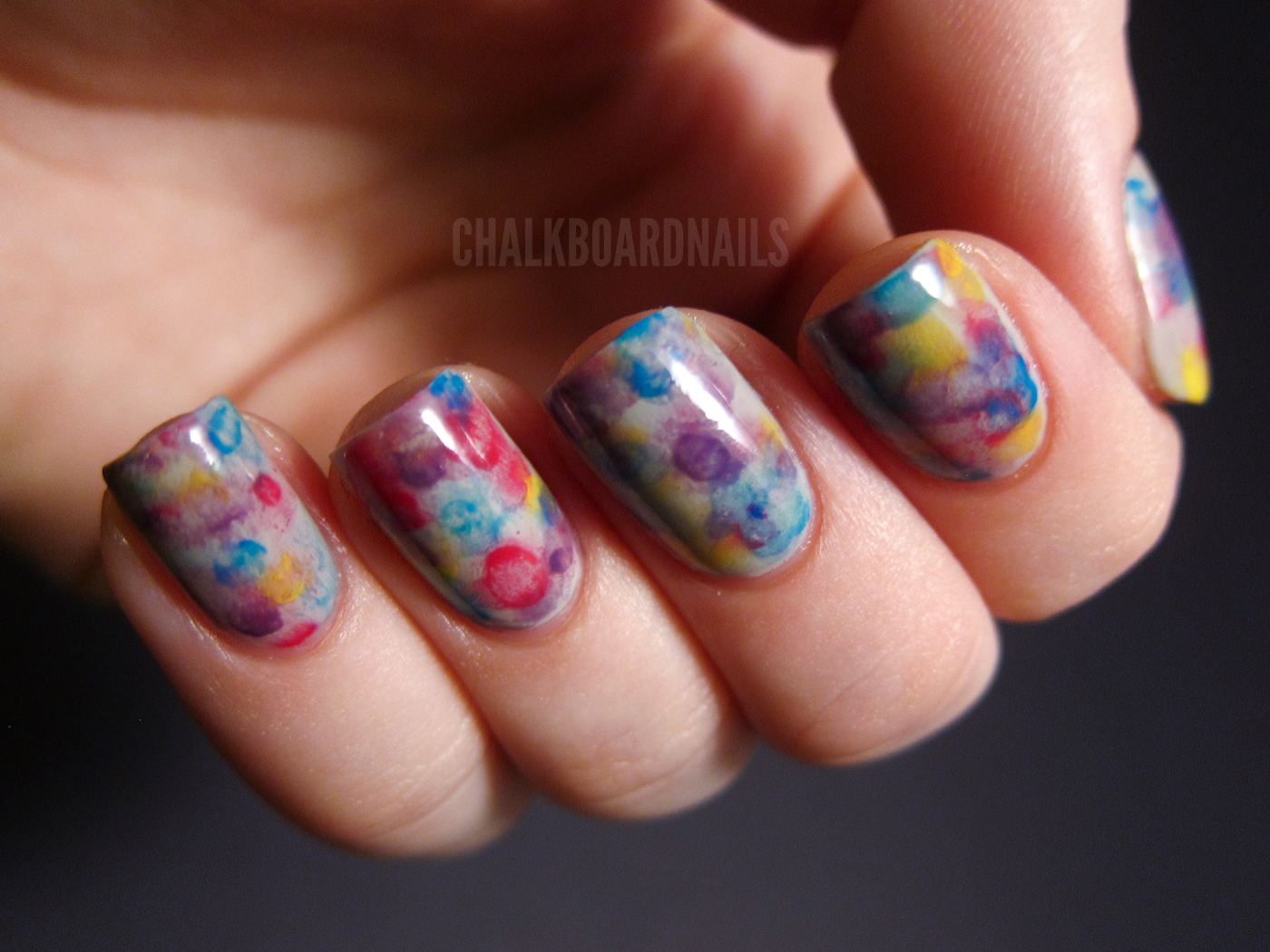 10. Blue and Pink Watercolor Nails - wide 2