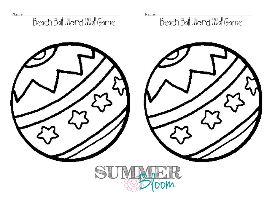 Summer Bloom Teach. Create. Party Color by Word Word Wall Game