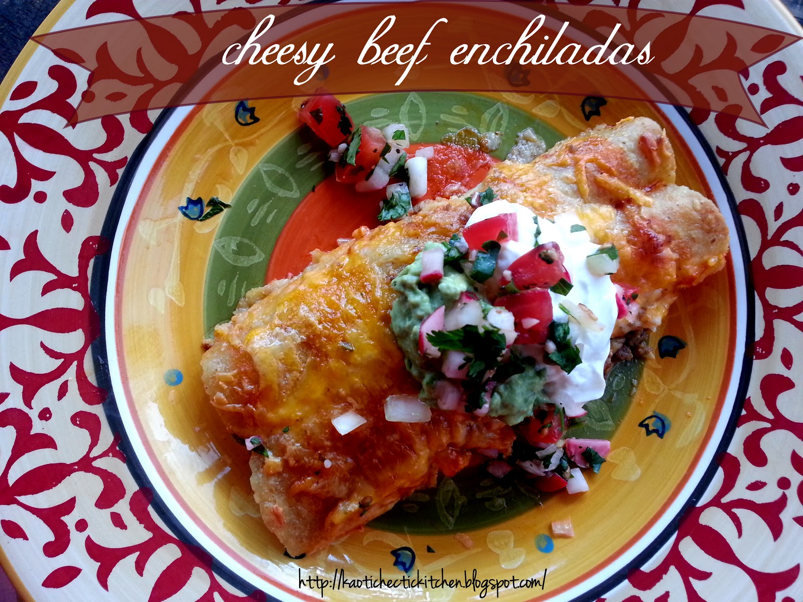 super easy ground beef cheesy enchiladas..