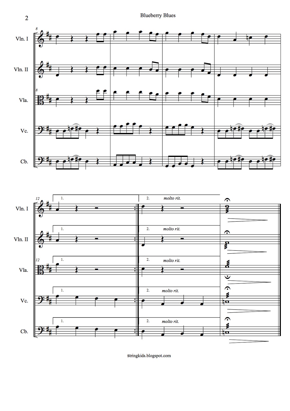 String Kids Orchestra Junior Suite 3 Blueberry Blues