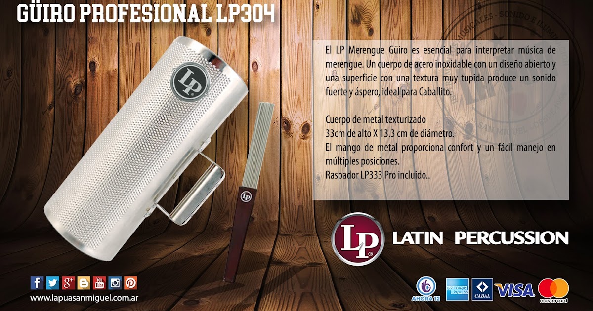 La Púa San Miguel GÜIRO PROFESIONAL "LATIN PERCUSSION" LP304