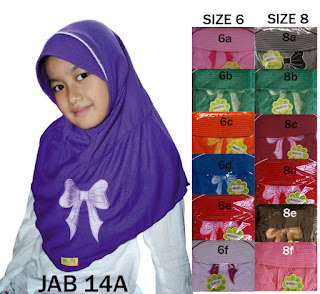 Jilbab Anak delima Jab 14A Size 6-8