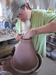 Each pot is wheel thrown, hand carved and brightly glazed.