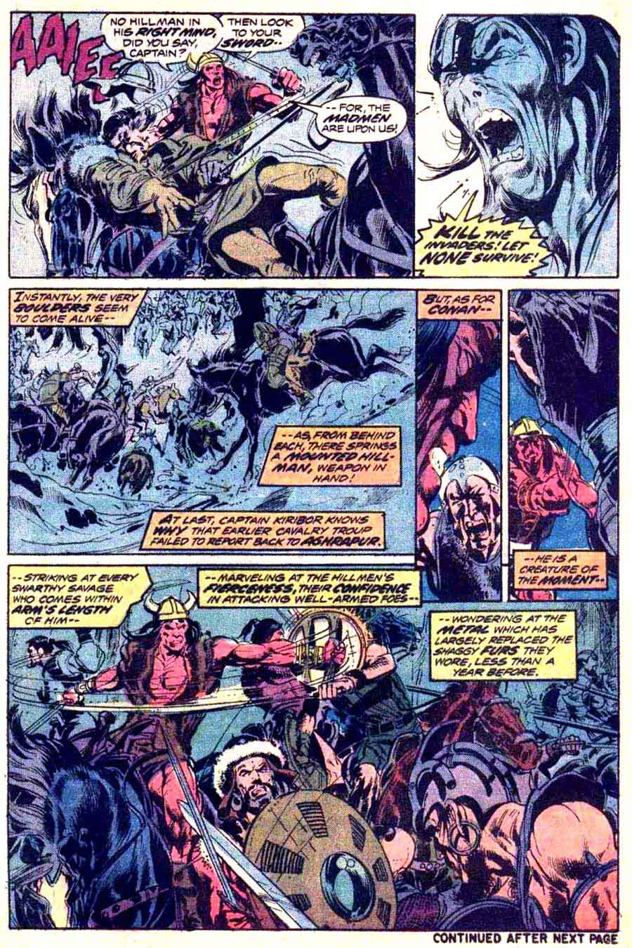 Conan the Barbarian v1 #37 marvel comic book page art by Neal Adams