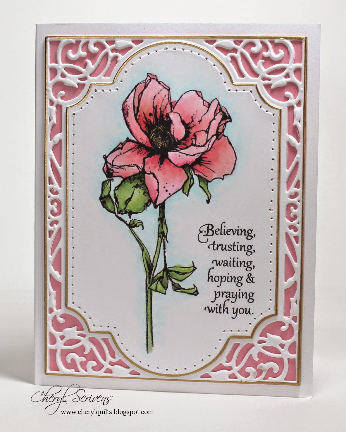 Old Tea Rose, Anemones, Flourishes, Designed by Cheryl Scrivens, CherylQuilts