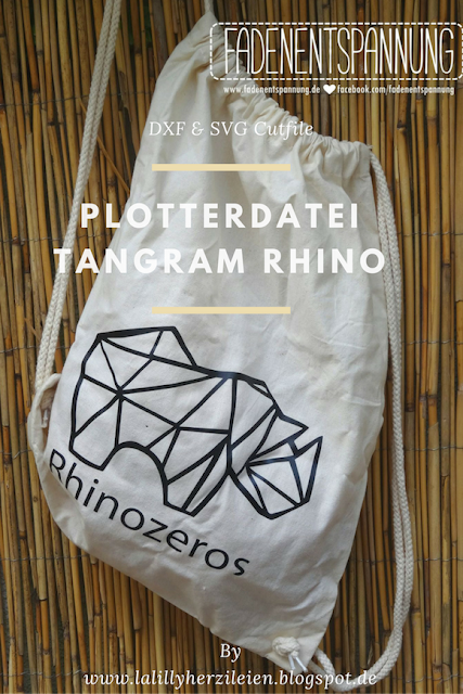 Cutfile "TangramRhino"  Die Outlines der Tangram Rhino Plottervorlage umreißen ein aus Dreiecken geometrisch zusammengesetztes Nashorn. Sie überzeugt durch die gradlinige Optik, die aktuell absolut im trend liegt.