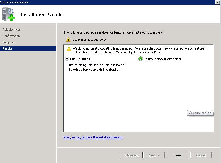 Create NFS Datastore for ESX in WIndows Server 2008 R2