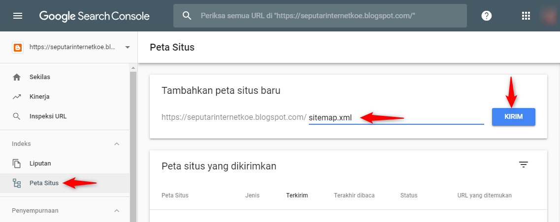 Google search console tilda