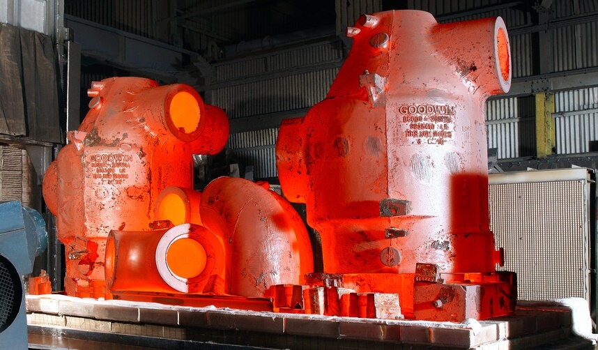 red hot casting from furnace