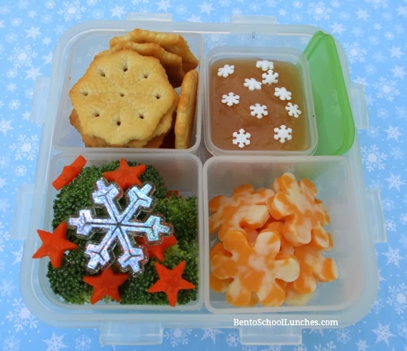 Winter themed lunchables, bento school lunch