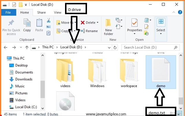 How to create new file in given disk drive in Java?