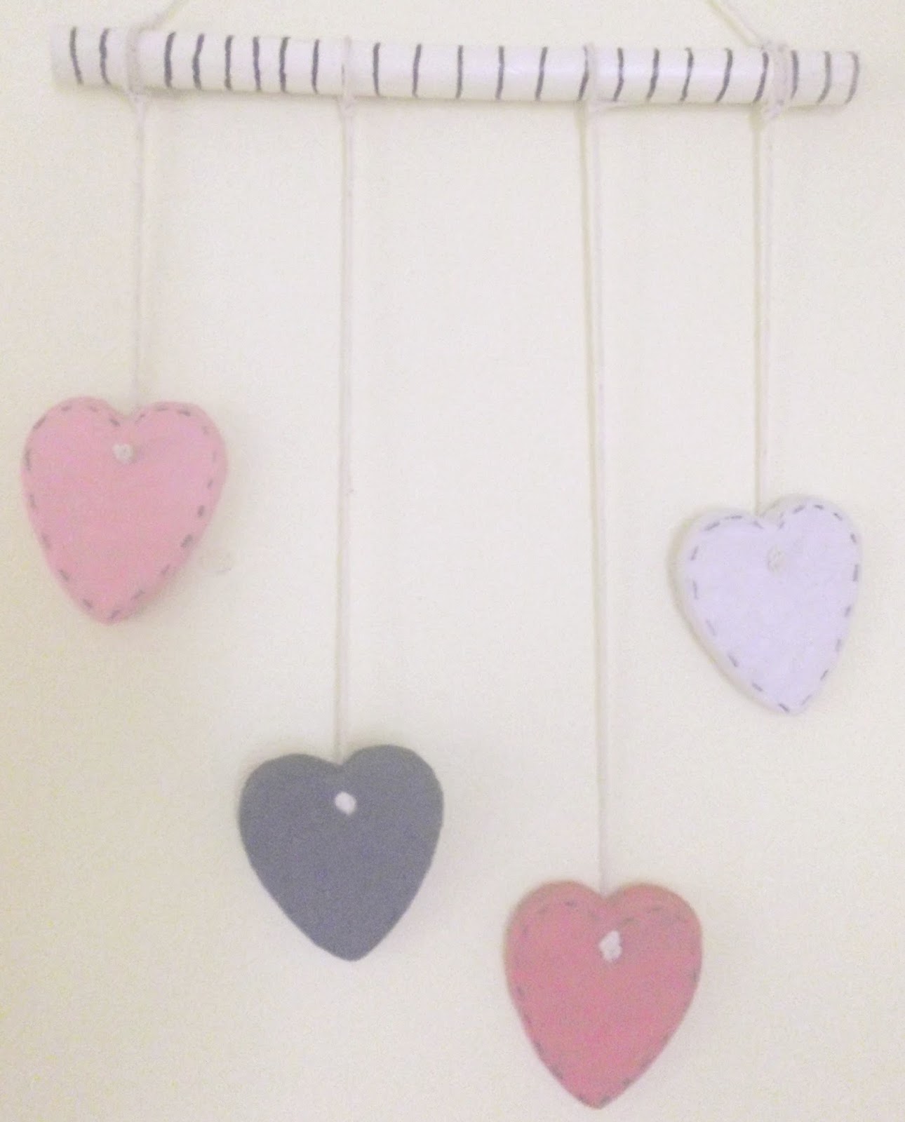 Clay Heart Mobile DIY Whimsical Mumblings