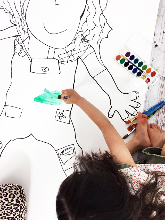 creating with a kid- life size self portrait