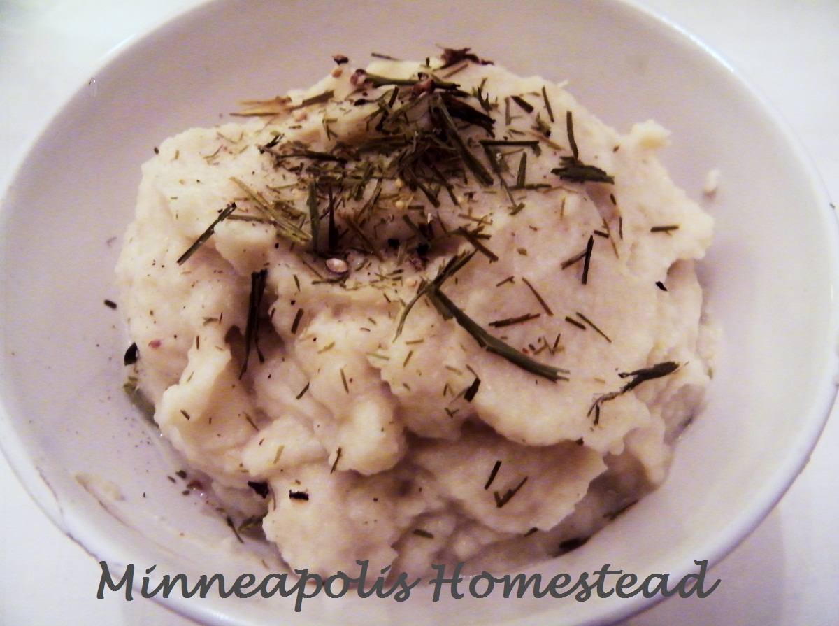Garlic Cauliflower Mashed Potatoes (Dairy Free) Minneapolis Homestead