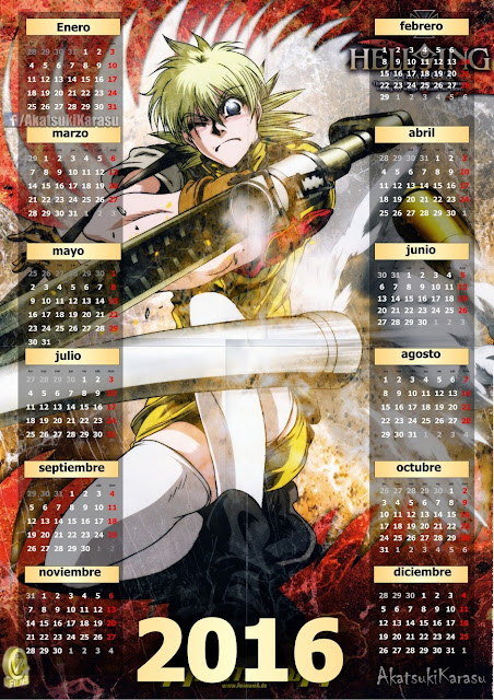 calendario 2016 anime hellsing